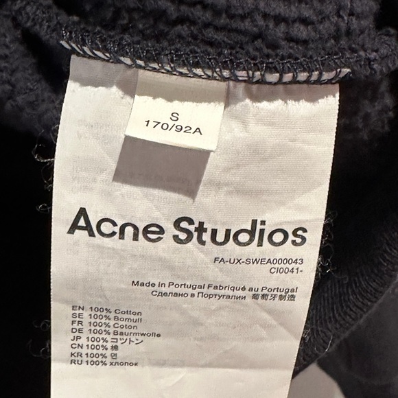 Acne Men's Dark Blue Zip-Up Sweater - Picture 3 of 3